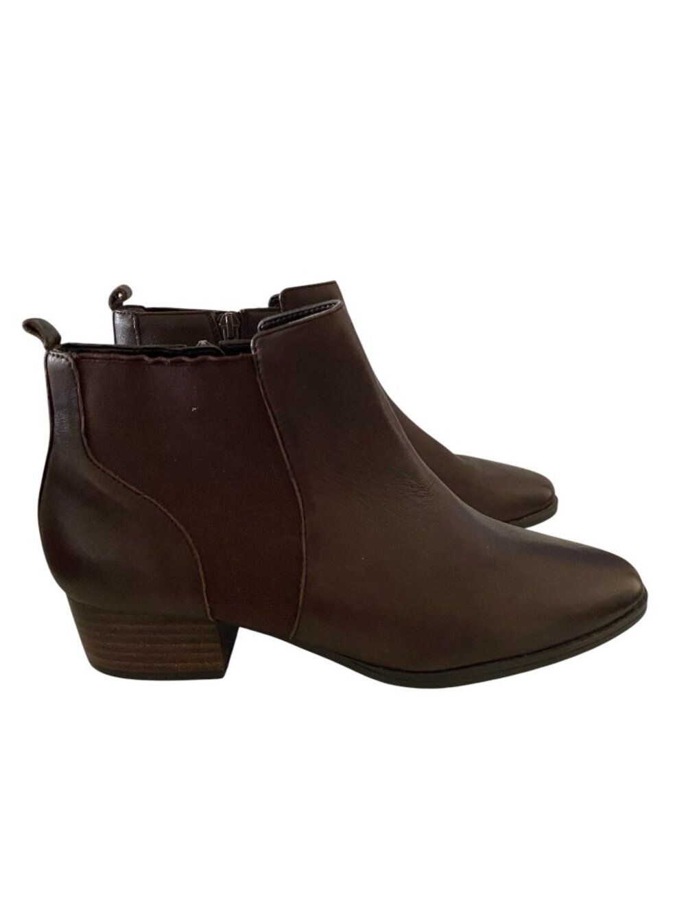 Aerosoles Criss Cross Brown Ankle Boots Women's Size 8M Comfort Zipper